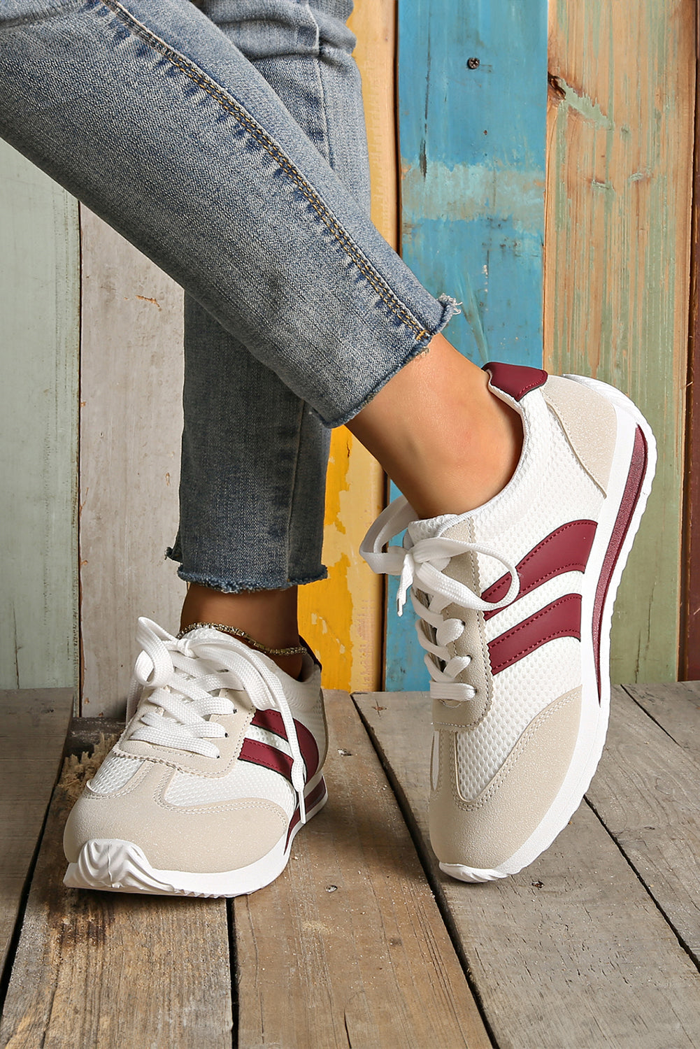 Karter Breathable Lace-up Sneakers - Threaded Pear