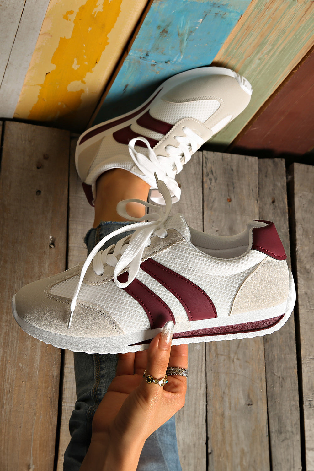 Karter Breathable Lace-up Sneakers - Threaded Pear