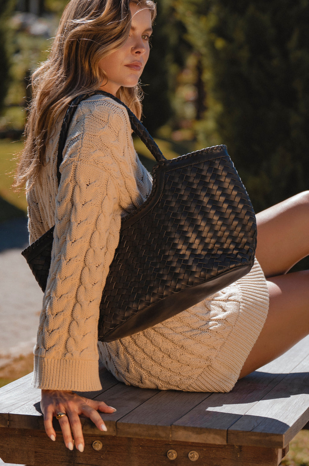 Bellagio Woven Leather Tote Bag