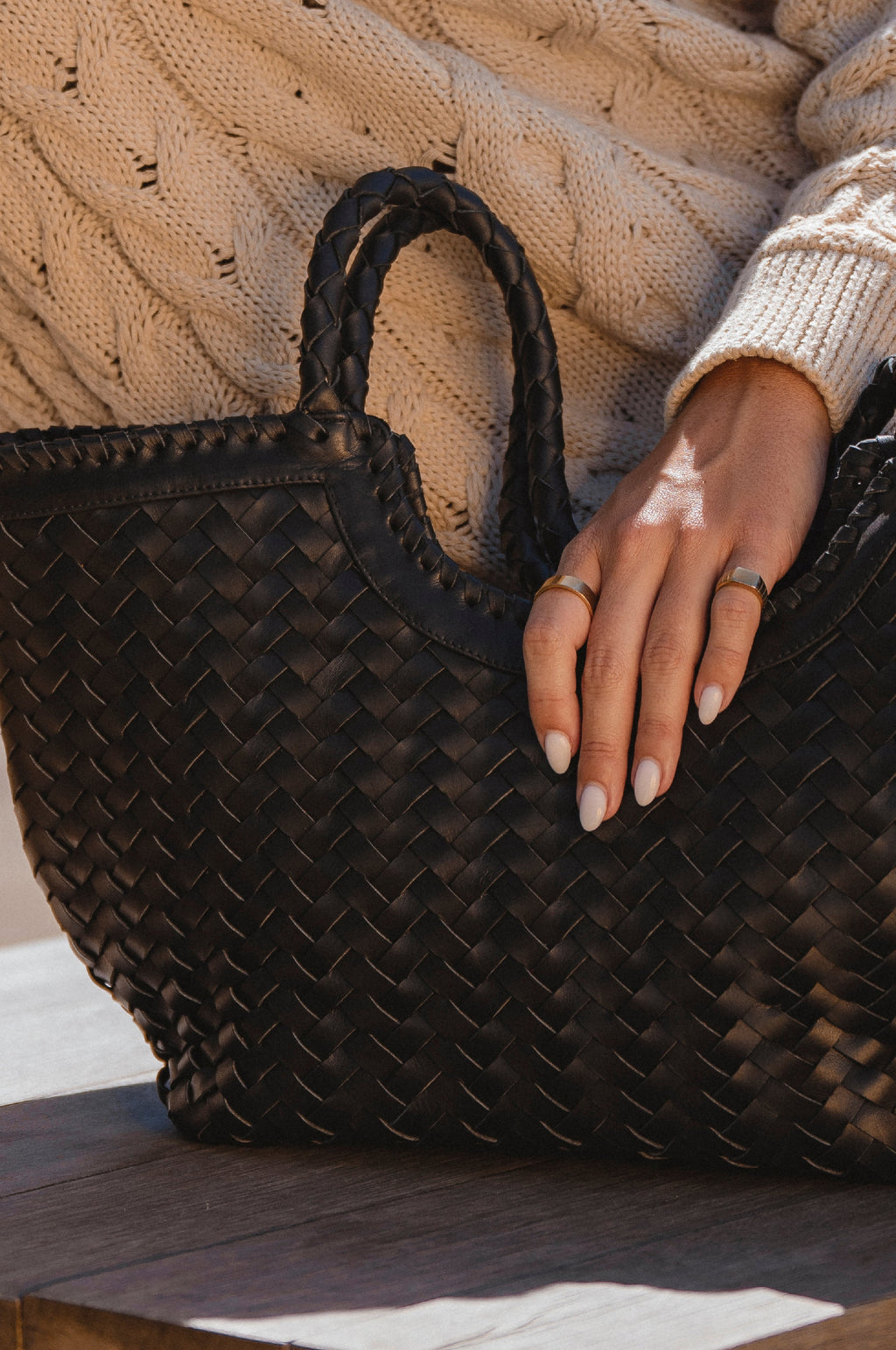 Bellagio Woven Leather Tote Bag