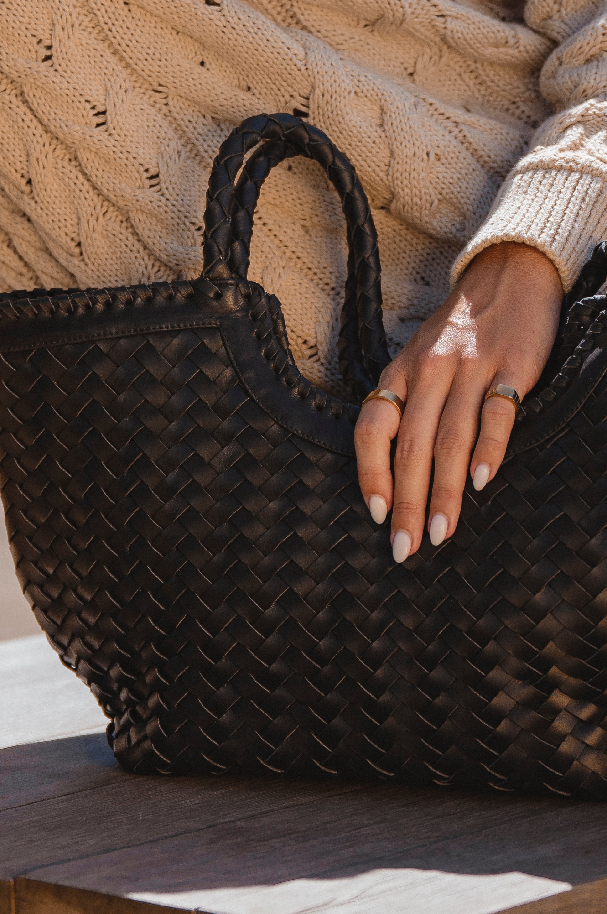 Bellagio Woven Leather Tote Bag