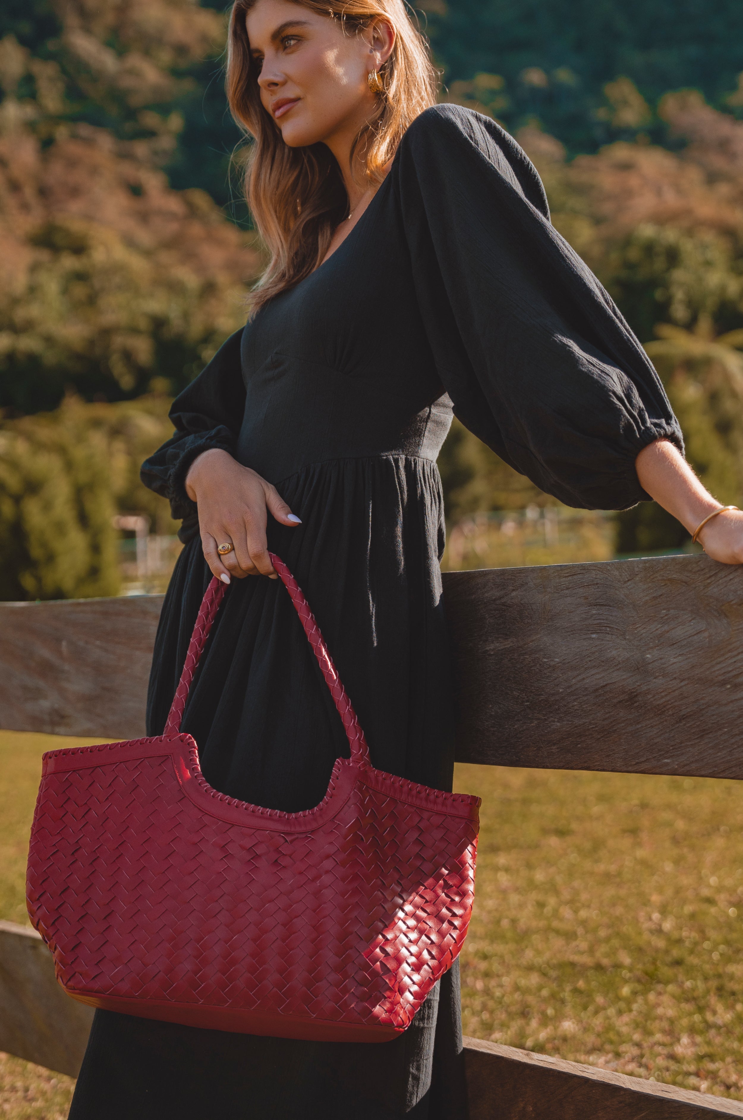 Bellagio Woven Leather Tote Bag