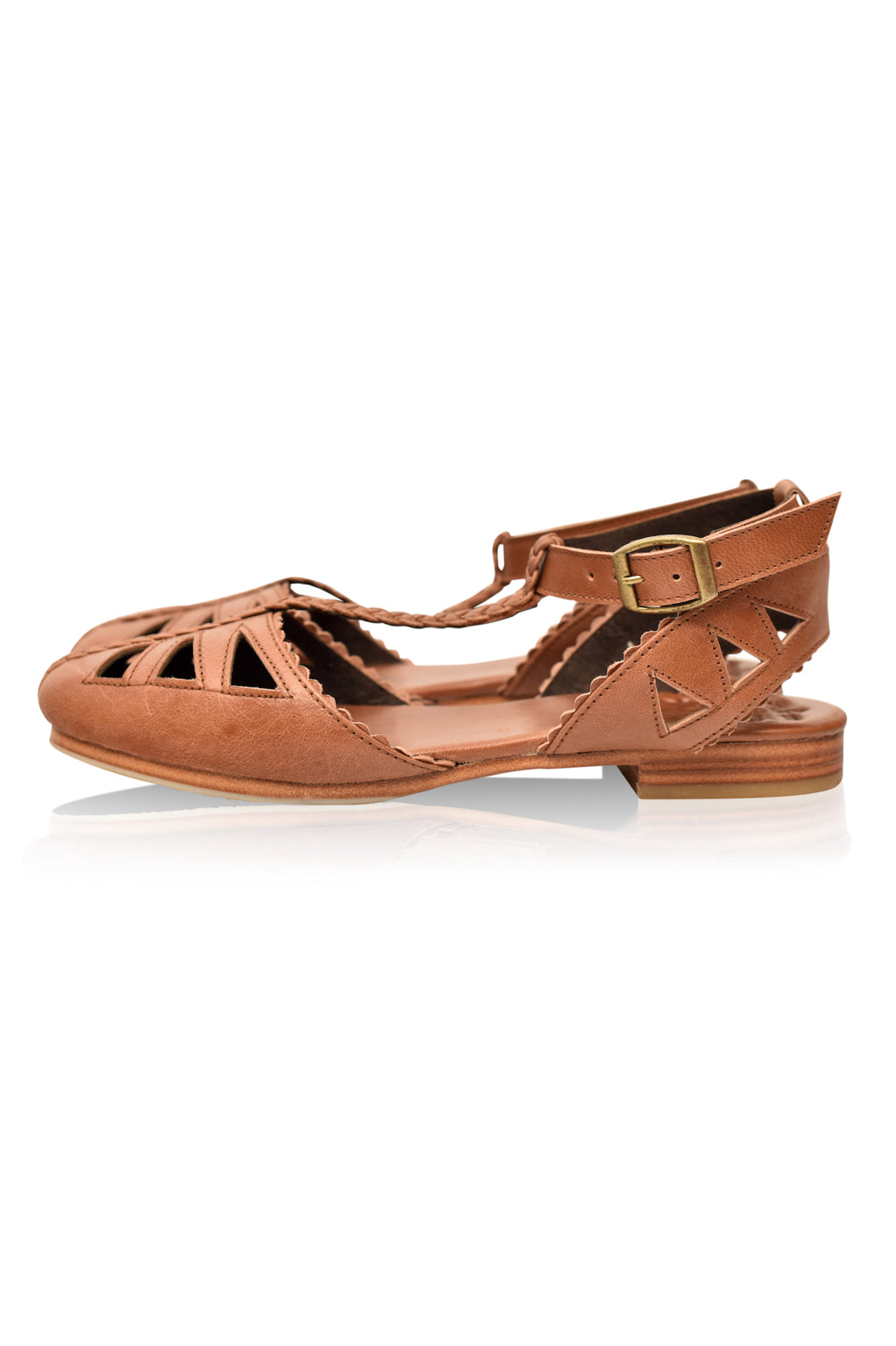 Bounty T-Strap Leather Sandals