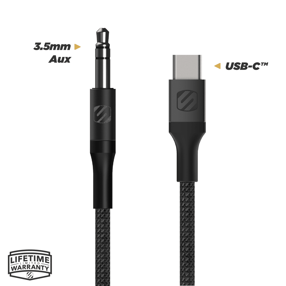 Scosche Braided USB C to 3.5mm Aux Cable 4ft by Scosche