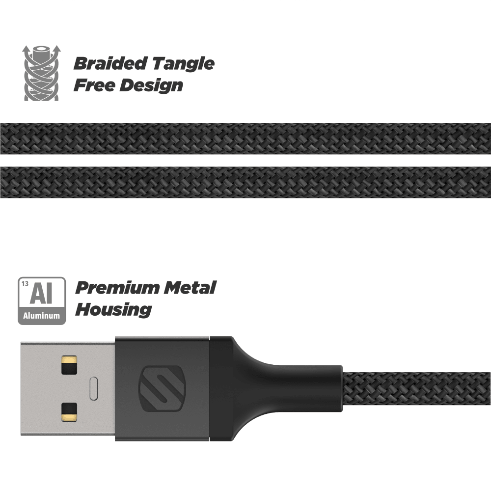 Scosche Braided USB C to 3.5mm Aux Cable 4ft by Scosche