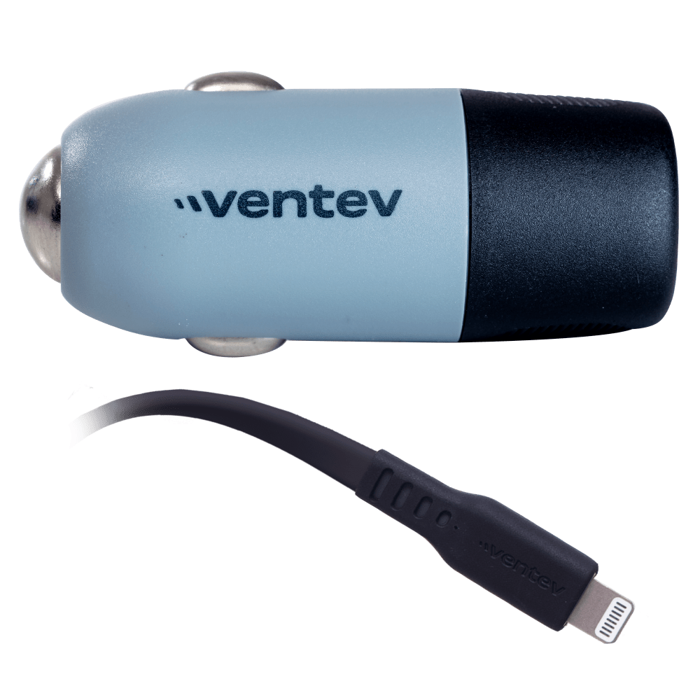 Ventev 20W ULTRAFAST USB-C Universal Car Charger and USB-C to Apple Lightning Cable by Ventev