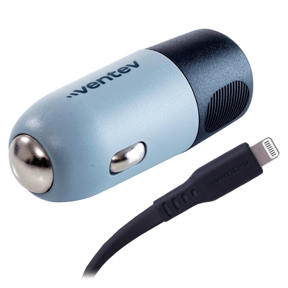 Ventev 20W ULTRAFAST USB-C Universal Car Charger and USB-C to Apple Lightning Cable by Ventev
