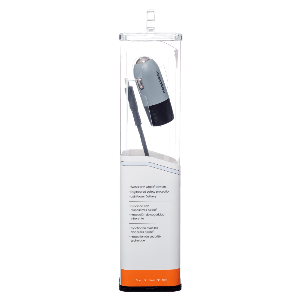 Ventev 20W ULTRAFAST USB-C Universal Car Charger and USB-C to Apple Lightning Cable by Ventev