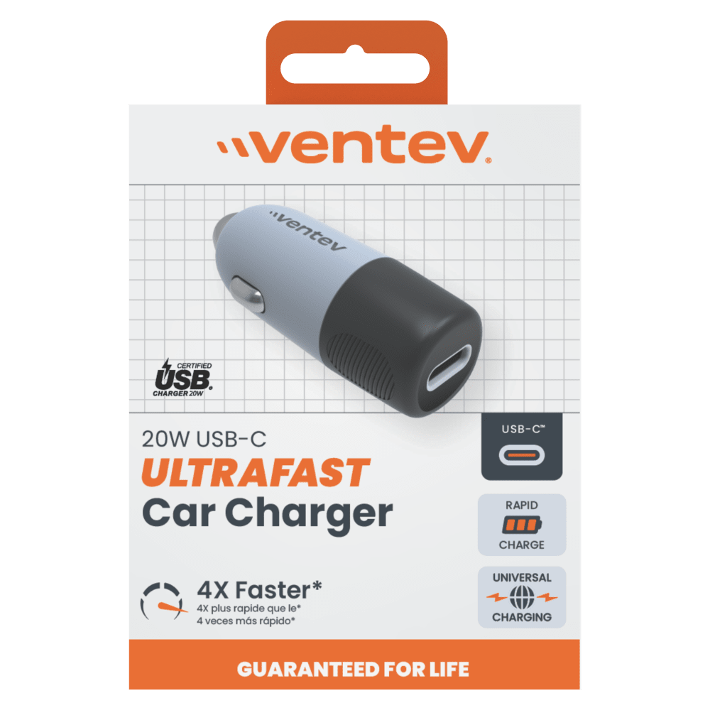 Ventev 20W ULTRAFAST USB C Universal Car Charger by Ventev