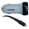 Ventev 30W ULTRAFAST USB-C Universal Car Charger and USB-C to Apple Lightning Cable by Ventev