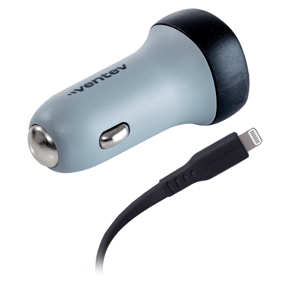 Ventev 30W ULTRAFAST USB-C Universal Car Charger and USB-C to Apple Lightning Cable by Ventev