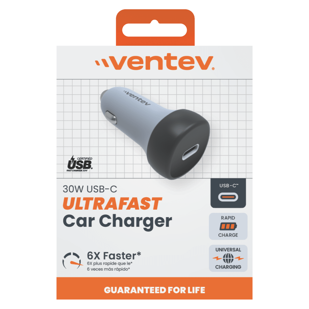 Ventev 30W ULTRAFAST USB-C Universal Car Charger by Ventev