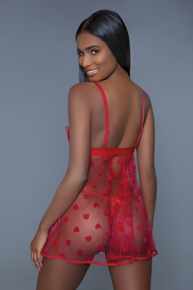 Fine Mesh Heart Designed Slip Dress by OyeraCharisma