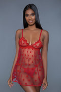 Fine Mesh Heart Designed Slip Dress by OyeraCharisma