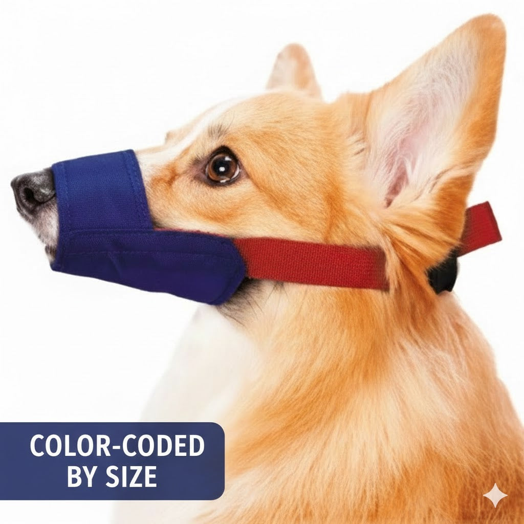 Color-Coded Strap Quick Muzzle for Dogs XXS-5XL