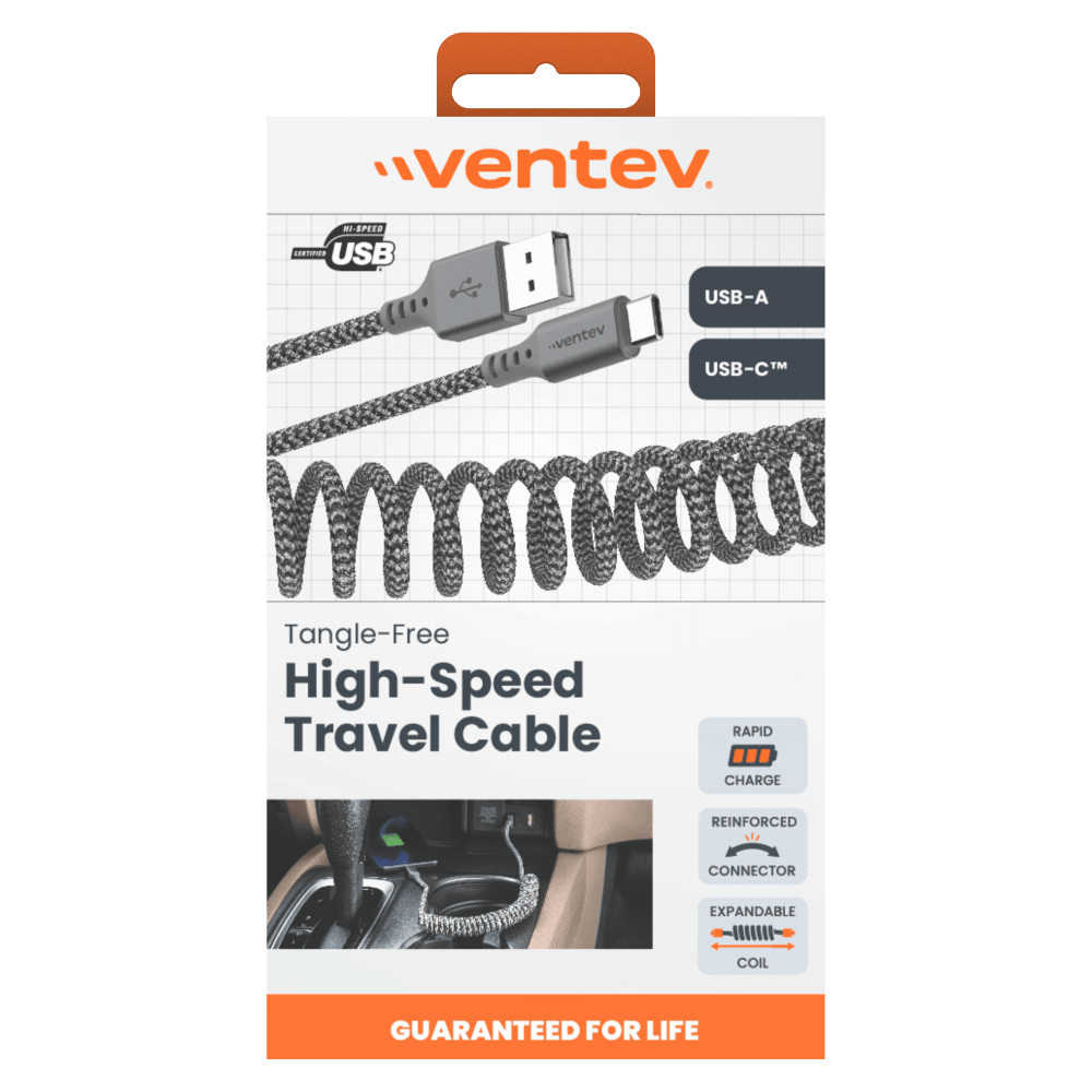 Ventev Helix USB-A to USB-C High Speed Travel 3 Foot Cable by Ventev