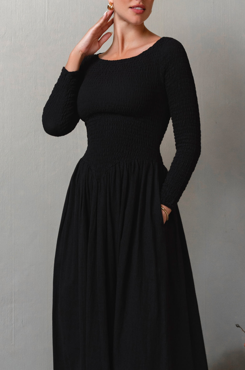 Chantilly Long Sleeve Smocked Dress