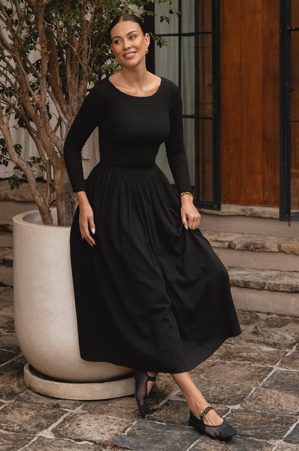 Chantilly Long Sleeve Smocked Dress