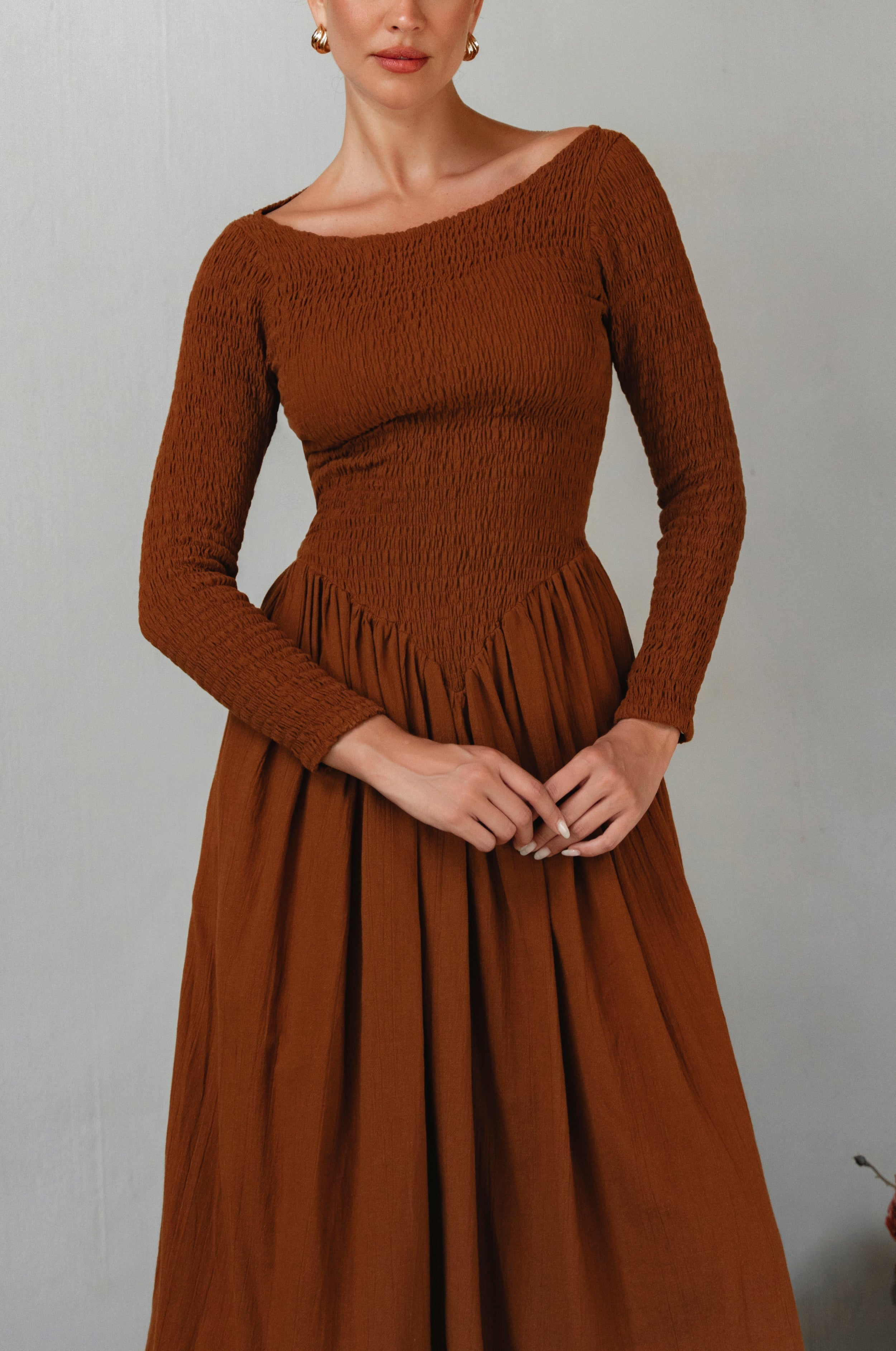 Chantilly Long Sleeve Smocked Dress