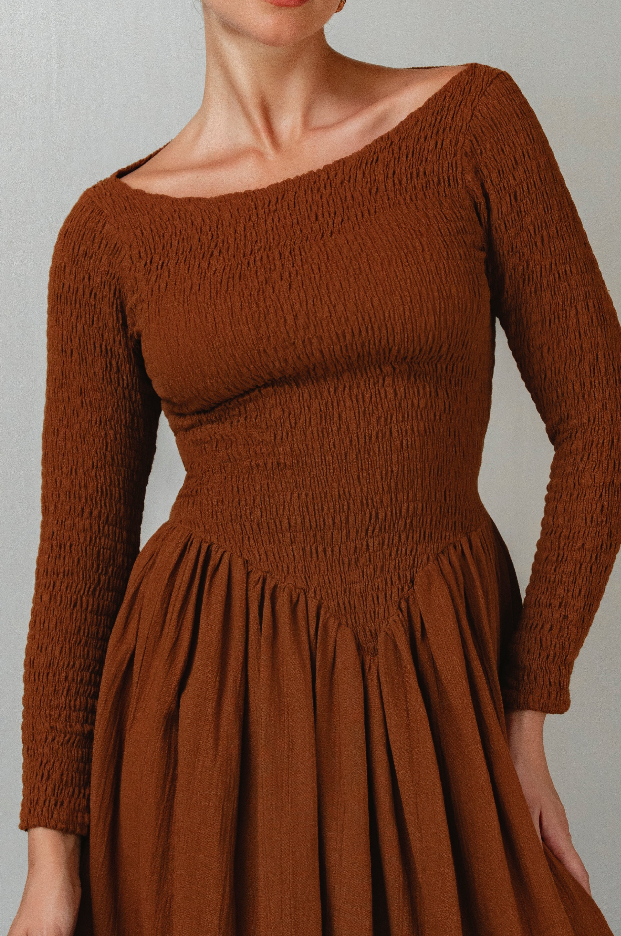 Chantilly Long Sleeve Smocked Dress