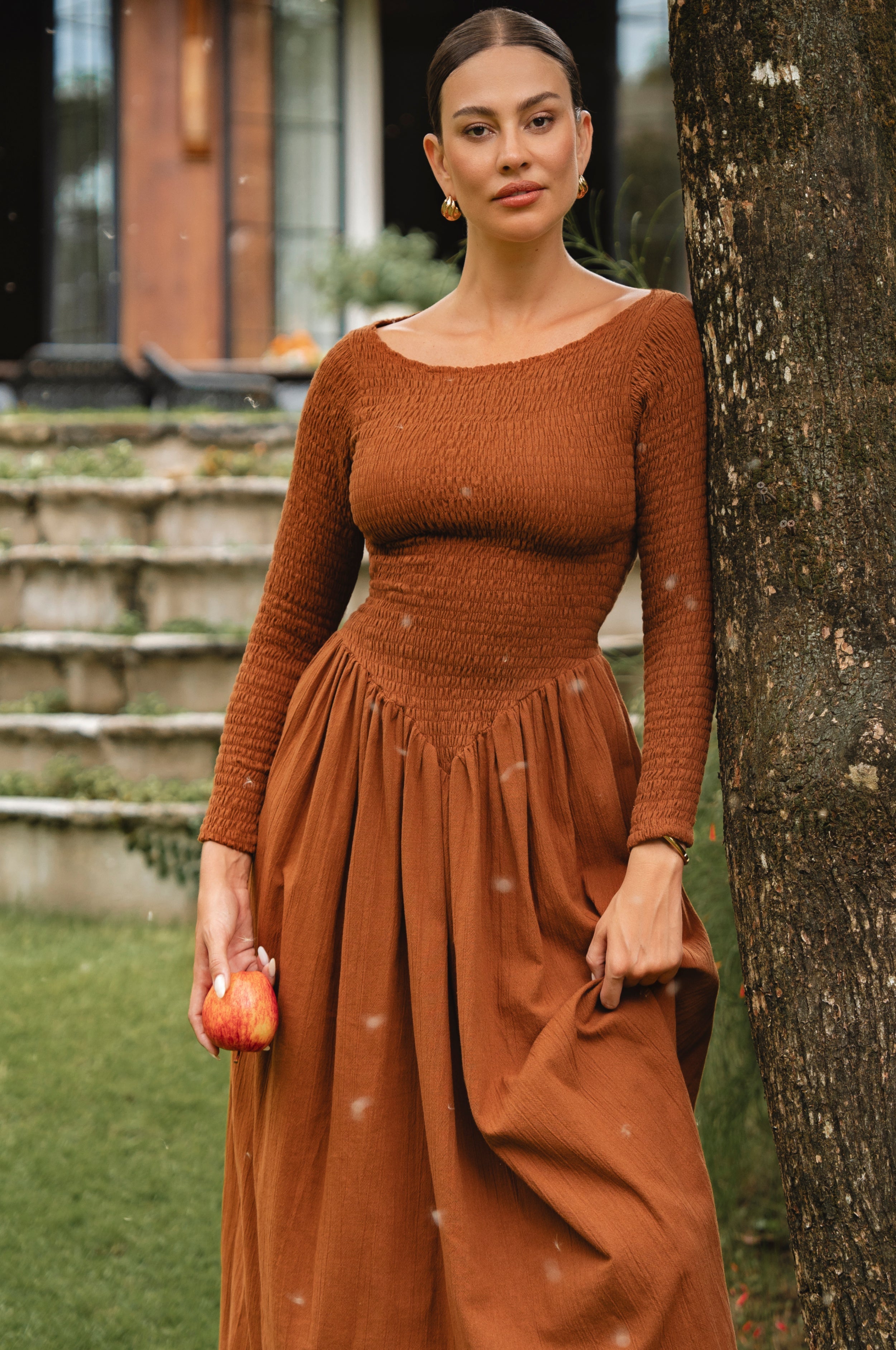 Chantilly Long Sleeve Smocked Dress