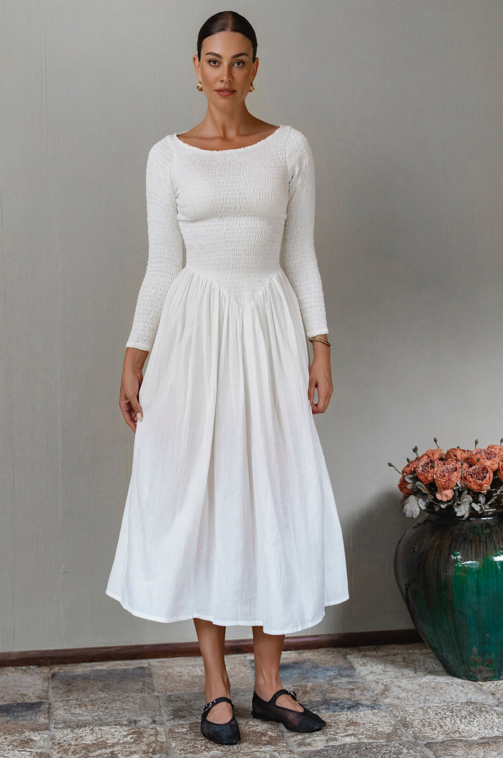 Chantilly Long Sleeve Smocked Dress