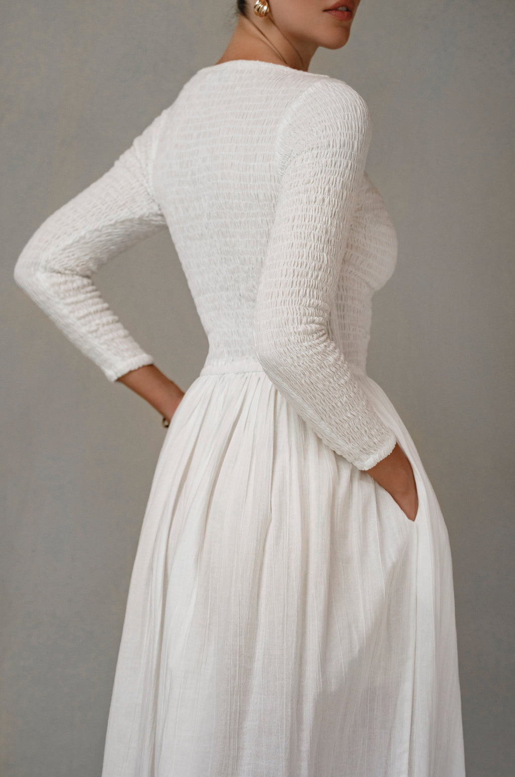 Chantilly Long Sleeve Smocked Dress