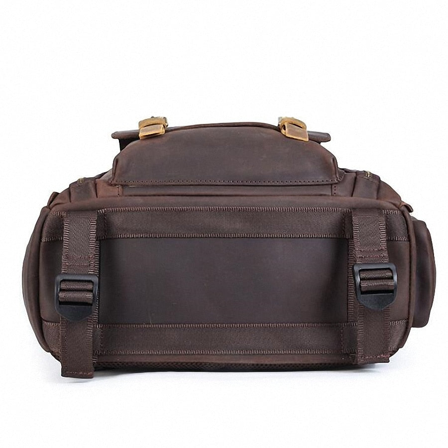 The Gaetano | Large Leather Backpack Camera Bag With Tripod Holder