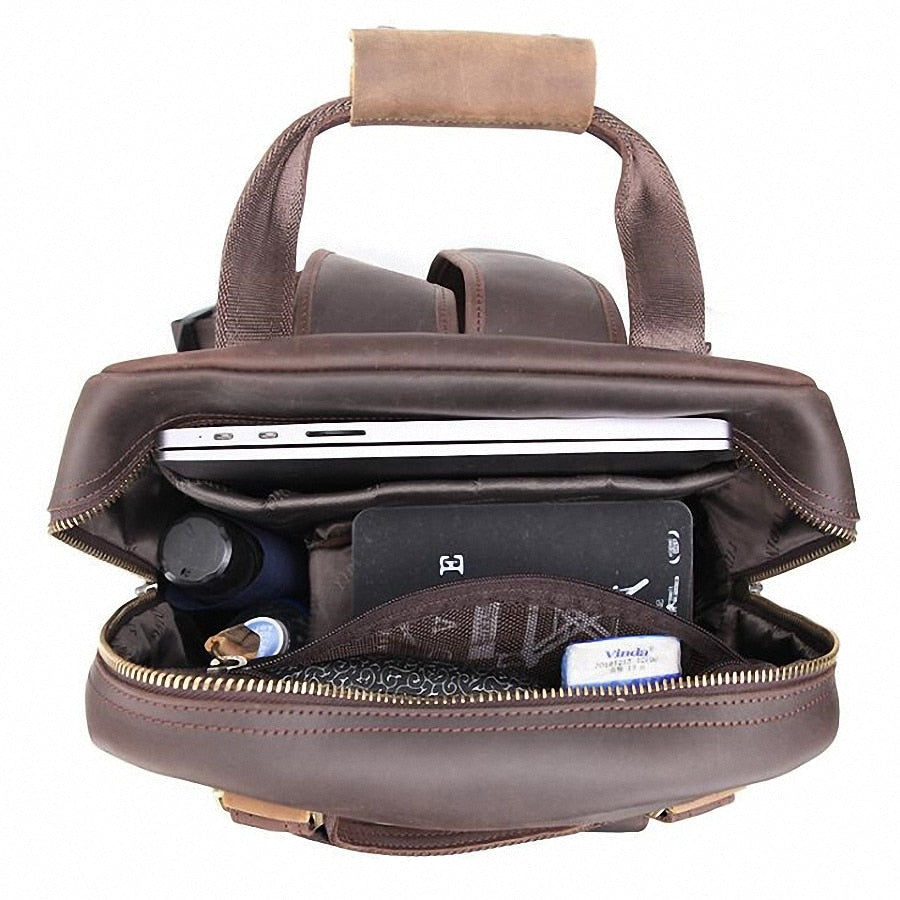 The Gaetano | Large Leather Backpack Camera Bag With Tripod Holder
