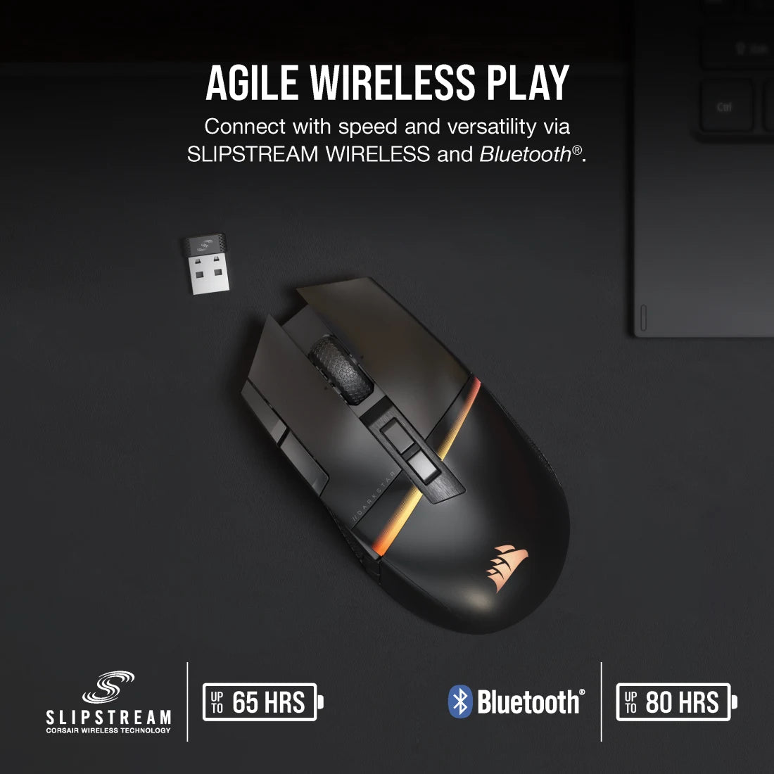 CORSAIR DARKSTAR WIRELESS RGB MMO Gaming MouseC