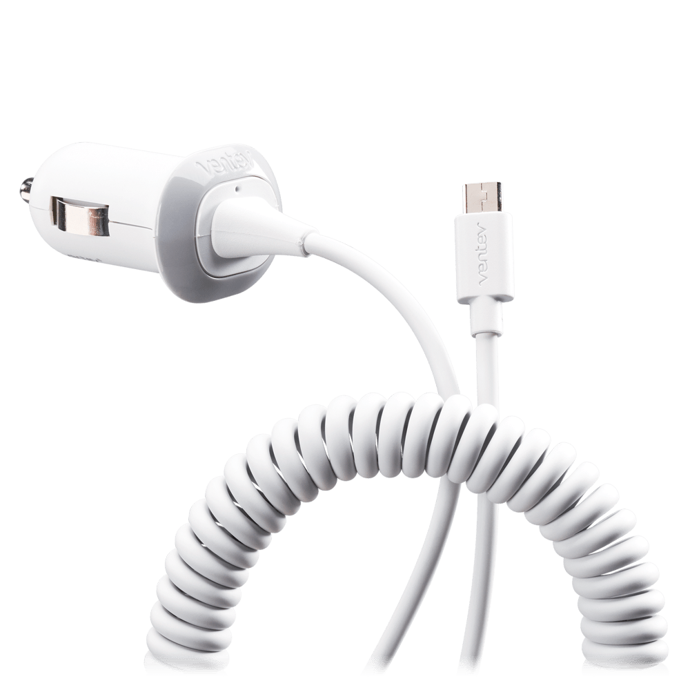 Ventev Essentials by Ventev 10W dash 121c Car Charger with Connected Micro USB Cable