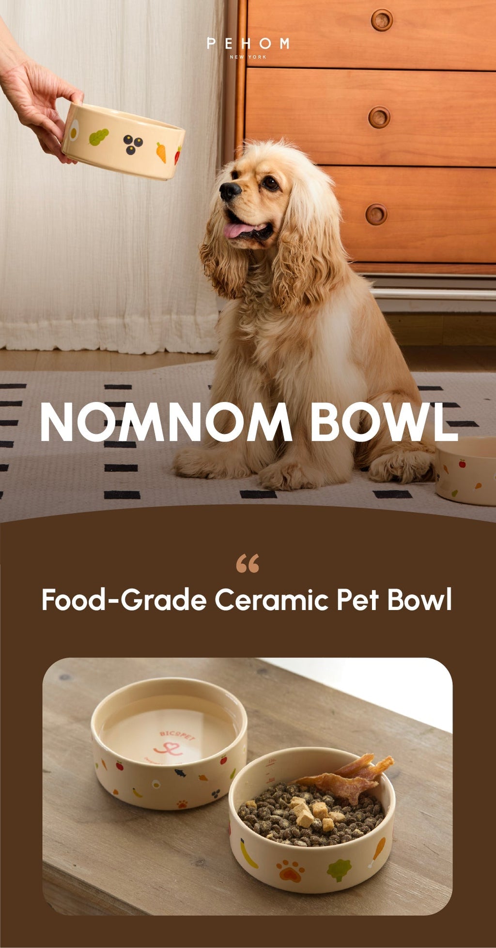 Ceramic Pet Bowl - Nomnom Bowl