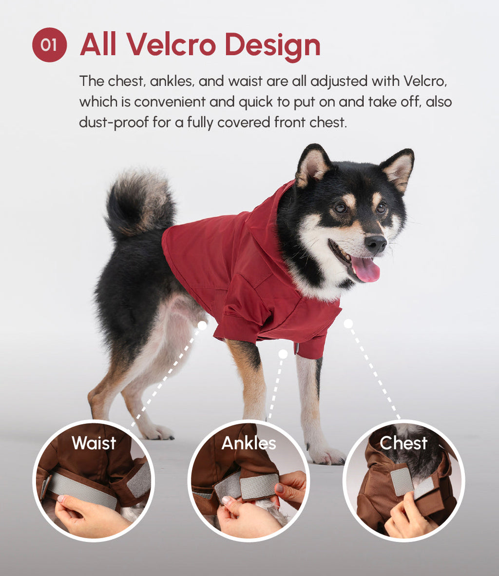 Tribeca Adjustable Velcro Raincoat -  Burgundy