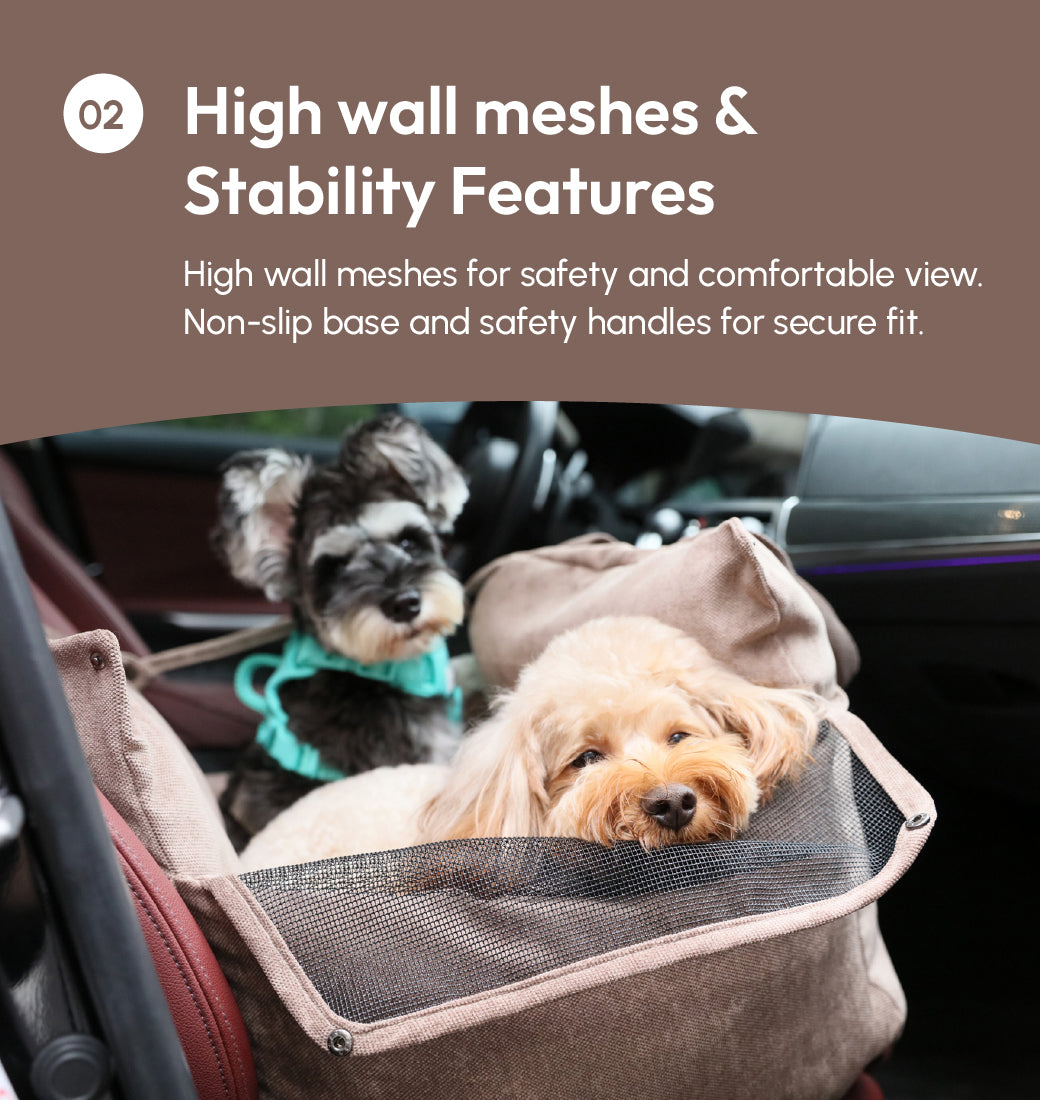 Puff Guard Dog Car Seat - Camel