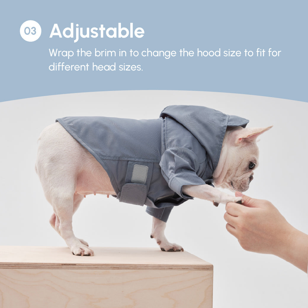 Tribeca Adjustable Velcro Raincoat - Light Blue