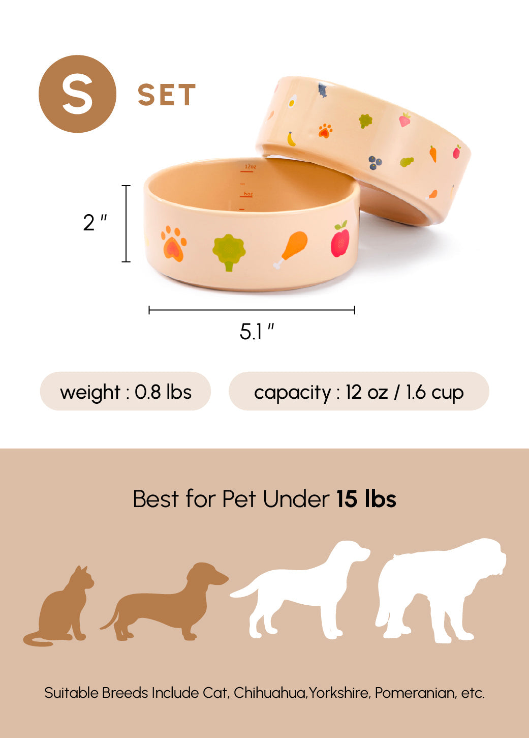 Ceramic Pet Bowl - Nomnom Bowl