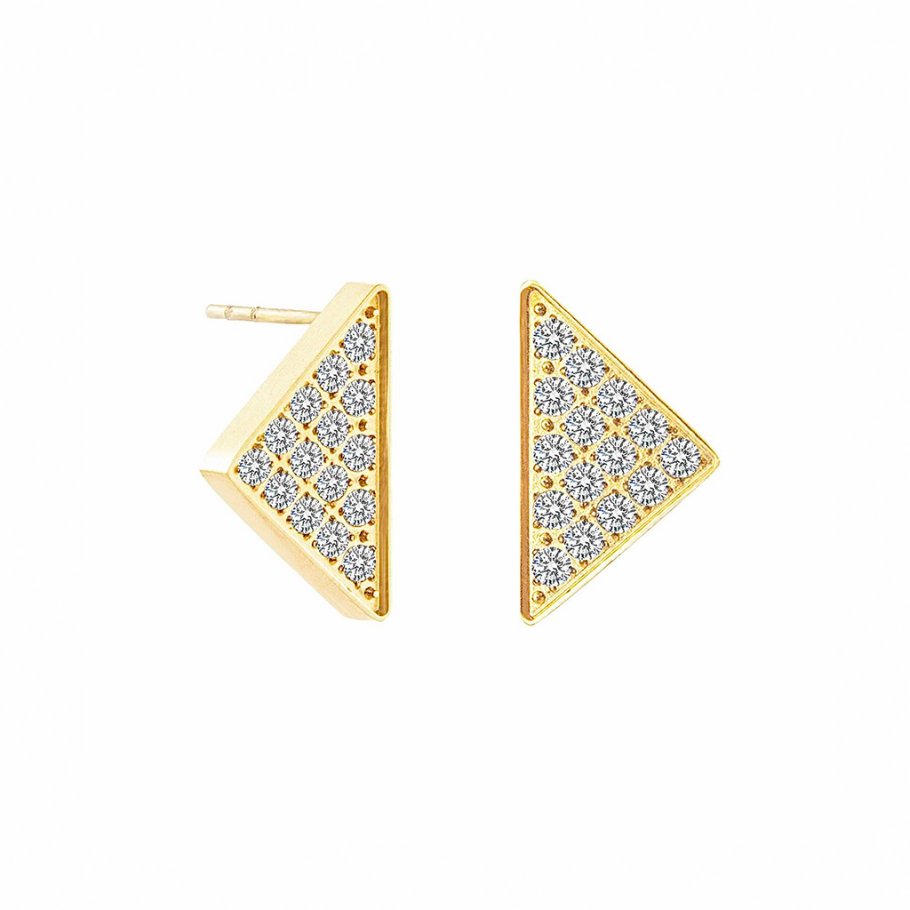 ER113GL B.Tiff Large Gold Pavé Supera Earrings by B.Tiff New York
