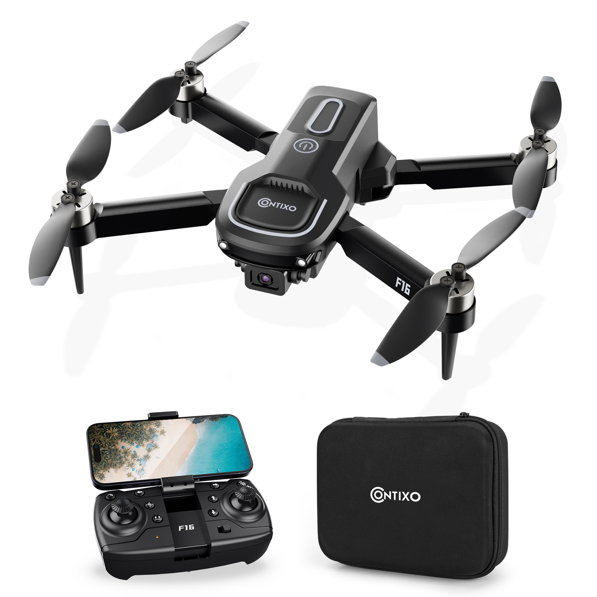 Contixo F16 Stunt Drone - 1080P HD Camera, Foldable Design, Wi-Fi FPV, 16-Min Flight - 2024 by Contixo