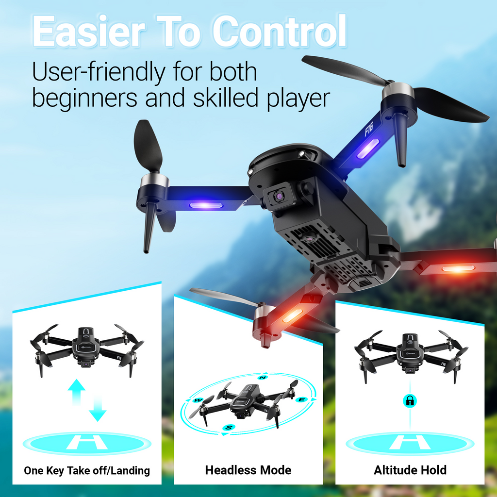 Contixo F16 Stunt Drone - 1080P HD Camera, Foldable Design, Wi-Fi FPV, 16-Min Flight - 2024 by Contixo