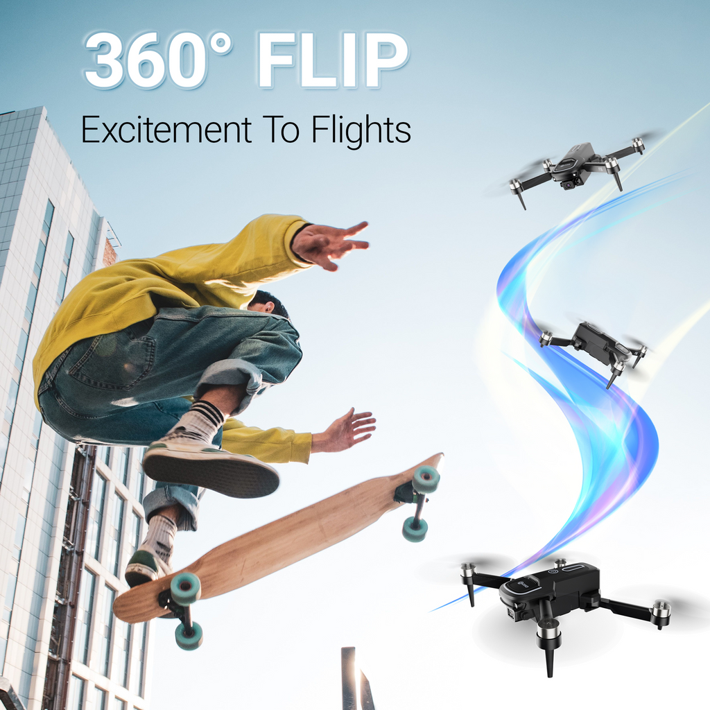Contixo F16 Stunt Drone - 1080P HD Camera, Foldable Design, Wi-Fi FPV, 16-Min Flight - 2024 by Contixo
