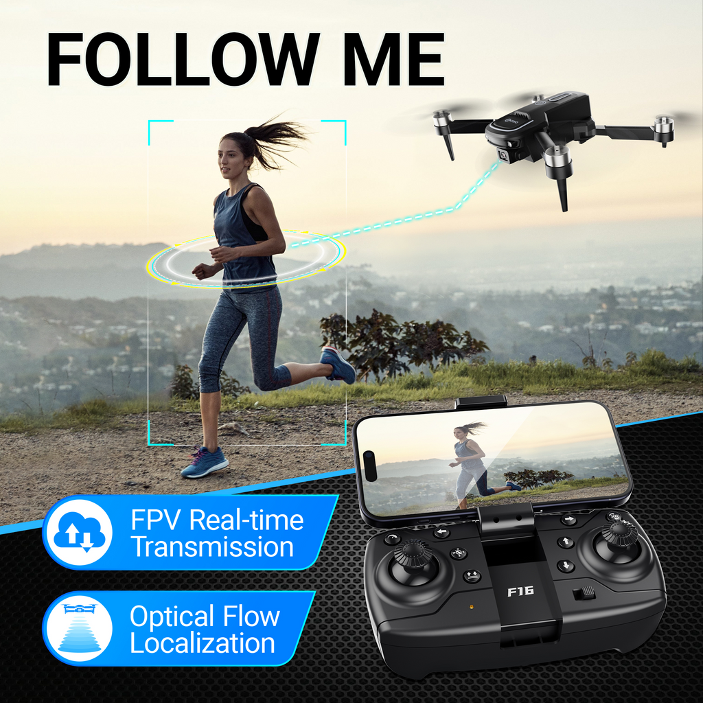 Contixo F16 Stunt Drone - 1080P HD Camera, Foldable Design, Wi-Fi FPV, 16-Min Flight - 2024 by Contixo