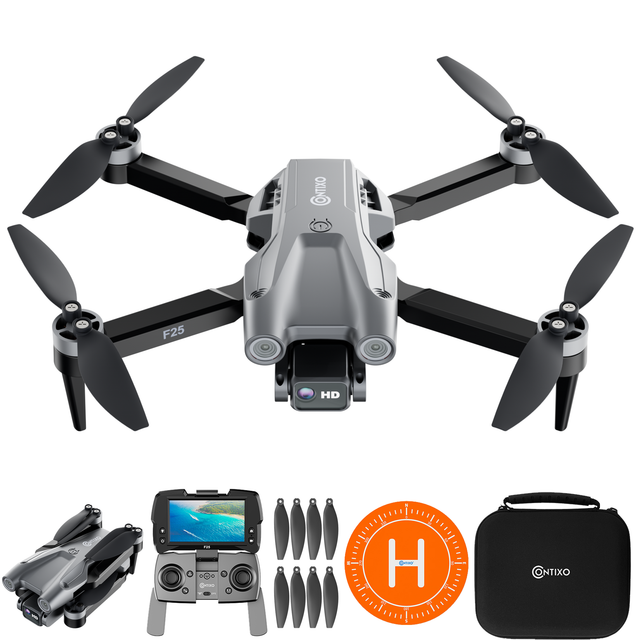 Contixo F25 Mini Drone - 1080p FHD Camera, GPS, 4.3- FPV Screen, Smart Flight Modes, Brushless Motors, Auto Return, FAA-Exempt, by Contixo