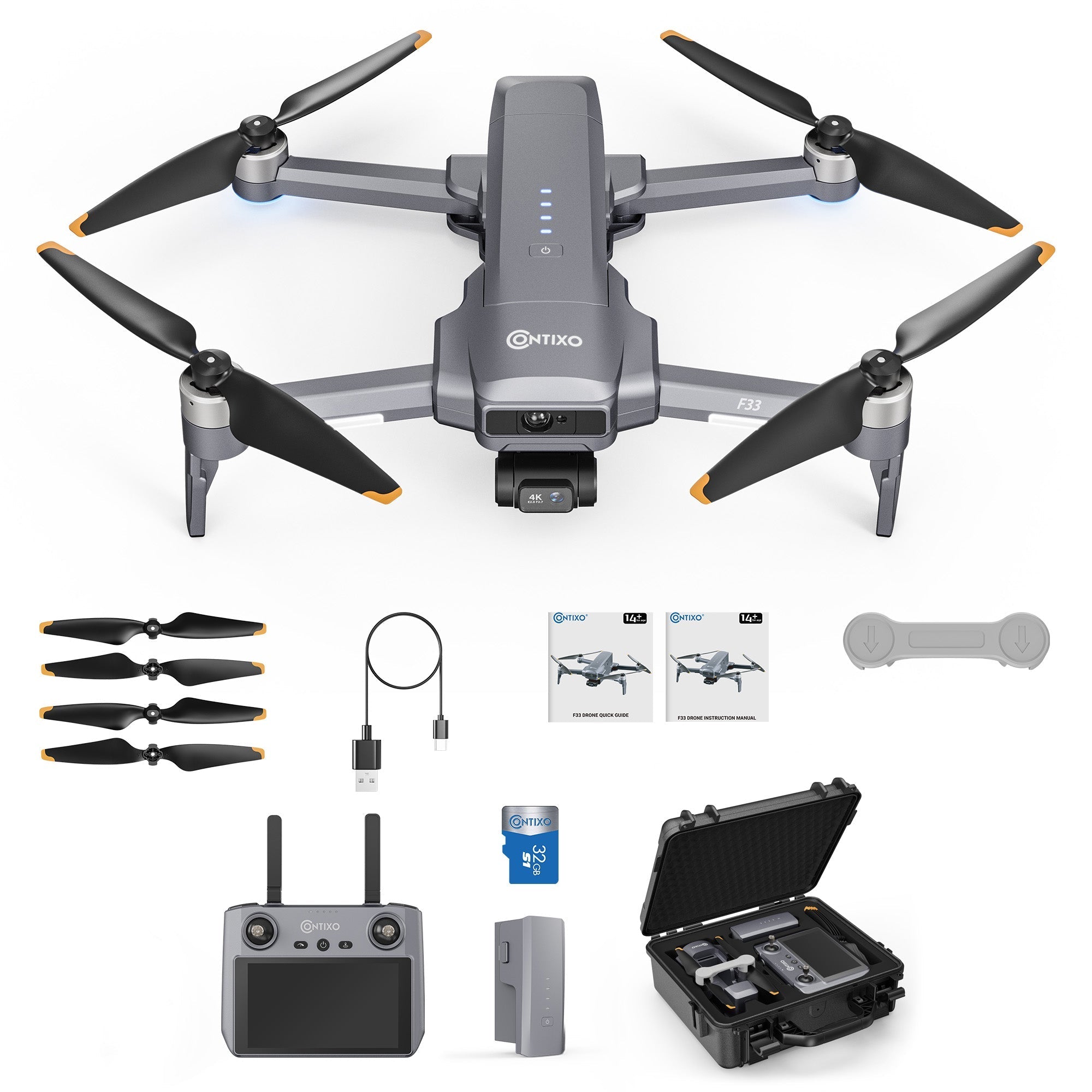 Contixo F33 Vortex - Professional 4K UHD GPS Drone - 42 Min Flight, Brushless Motors, Advanced Smart Modes by Contixo