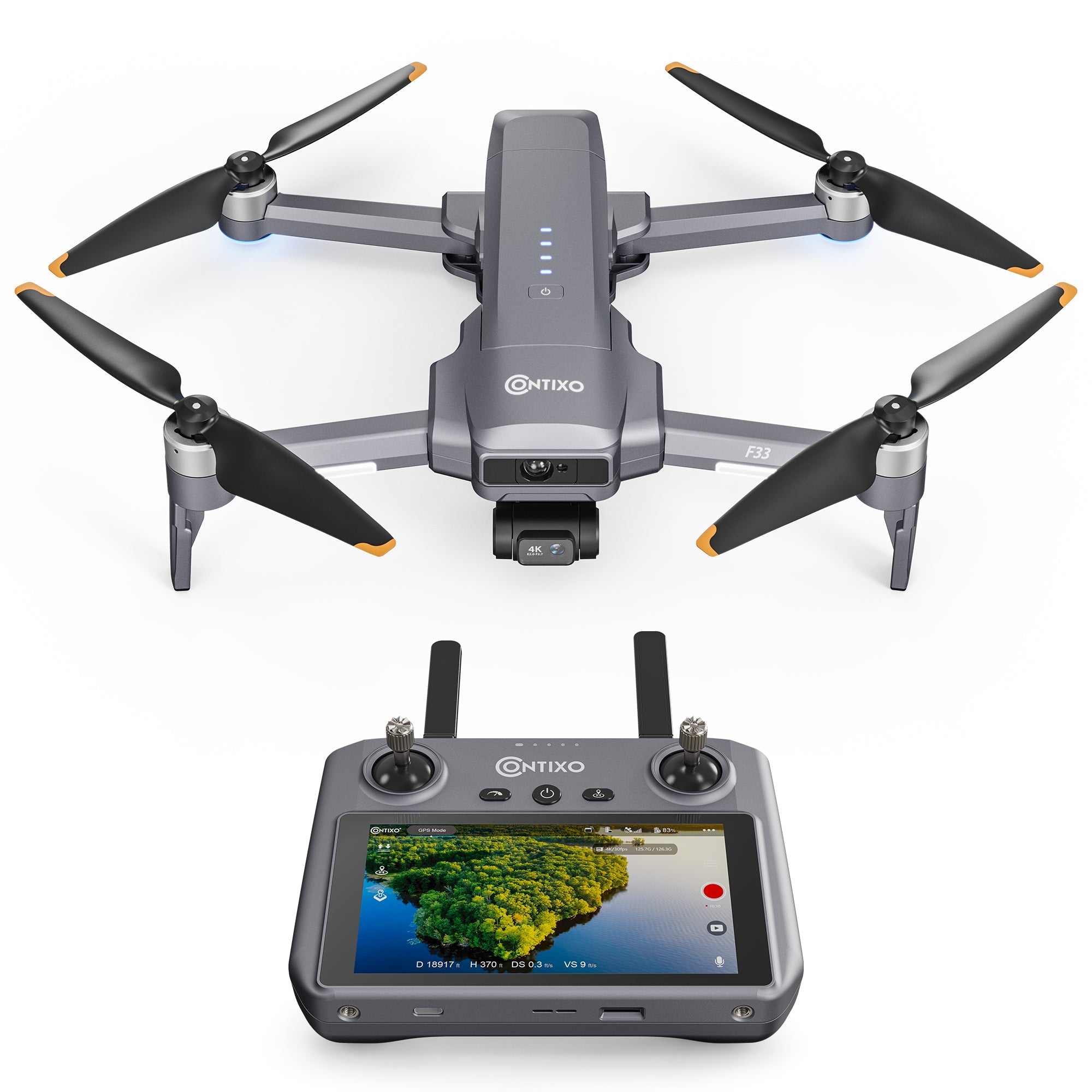 Contixo F33 Vortex - Professional 4K UHD GPS Drone - 42 Min Flight, Brushless Motors, Advanced Smart Modes by Contixo