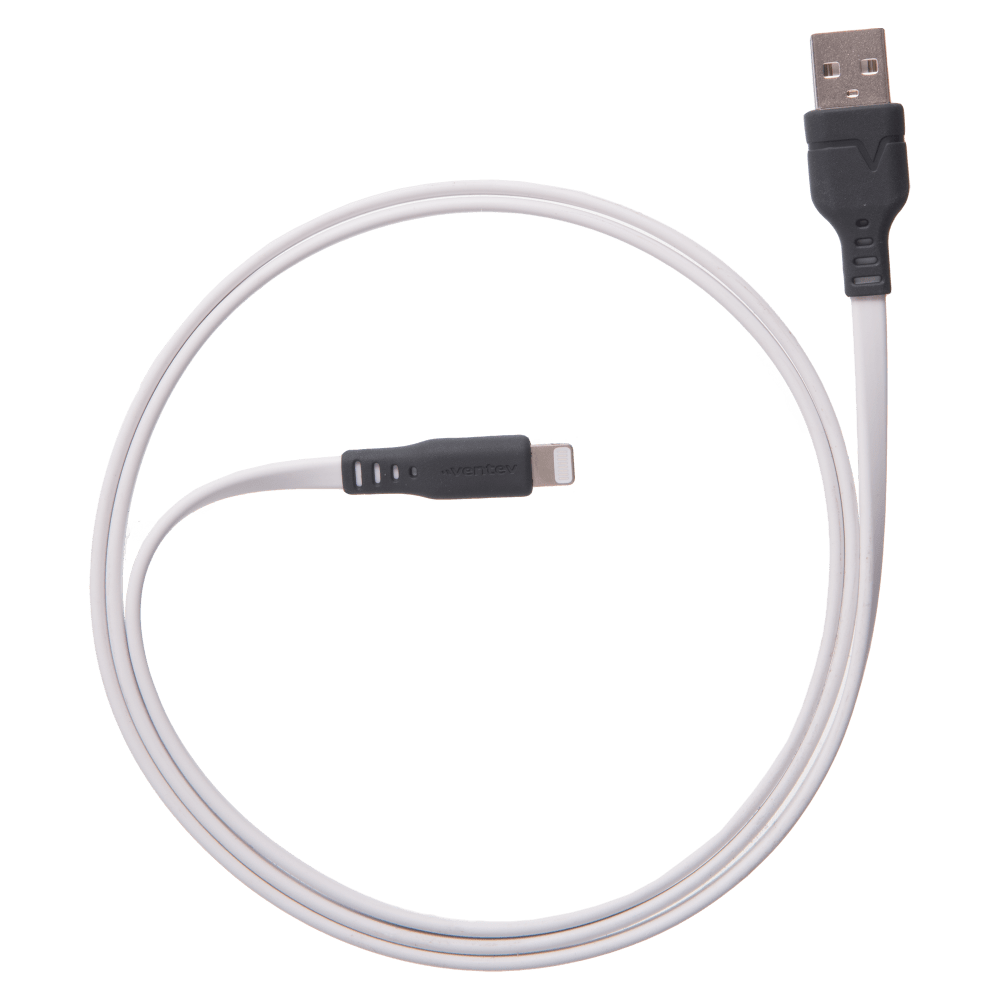 Ventev Flat USB-A to Apple Lightning High Speed Tangle-Free 3 Foot Cable by Ventev