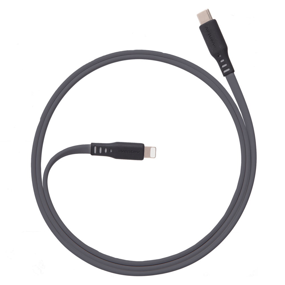 Ventev Flat USB-C to Apple Lightning High Speed Tangle-Free 6 Foot Cable