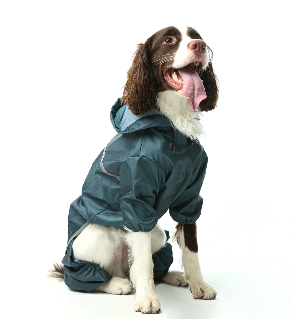 Ultralight Full Covered Hooded Waterproof Dog Jacket - Blue