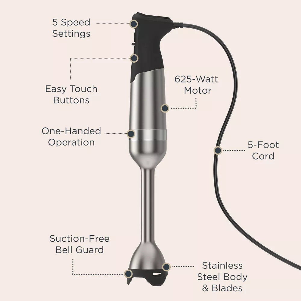 Vitamix Immersion Blender 5-Speed Silver/Black: Stainless Steel Hand Blender