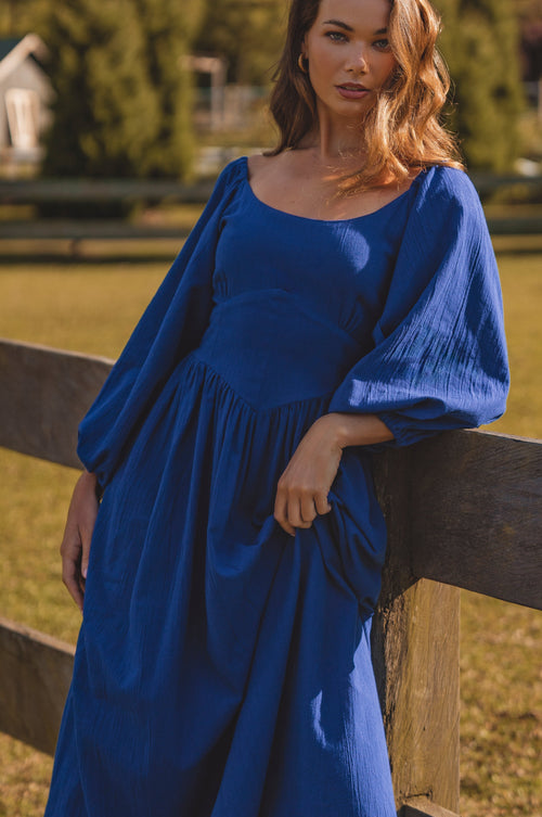 Genevieve Puff Sleeve Midi Dress