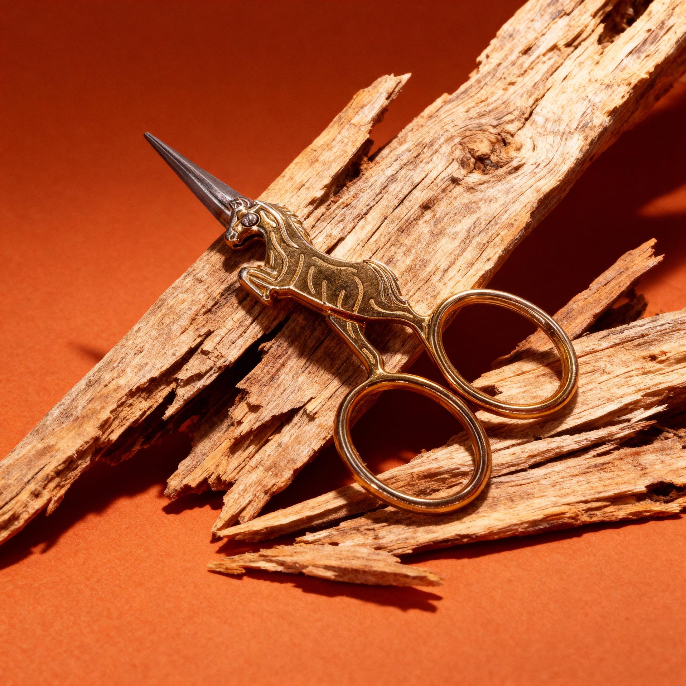 Golden Unicorn Mini Scissors | Embroidery Size 4" by The Bullish Store